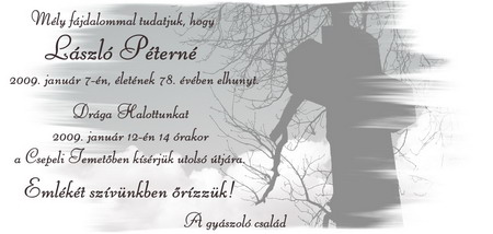 Gyászjelentés Minta